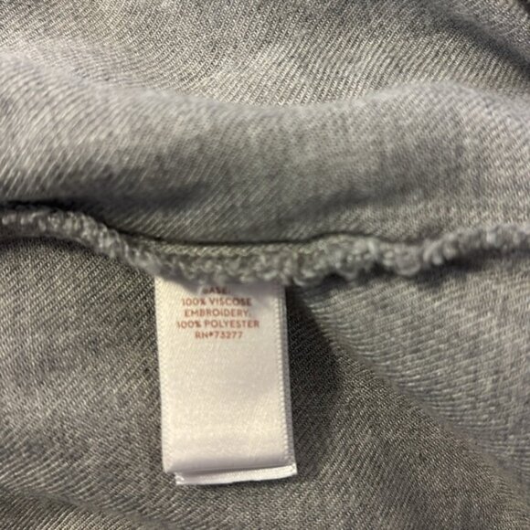 LAUREN CONRAD BELL SLEEVES W/ EMBROIDERED SHOULDERS SLIT BACK  XS SMALL GRAY - Picture 9 of 10